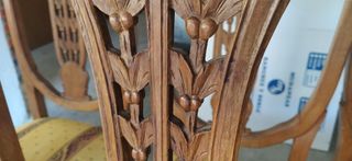 6 sillas antiguas madera maciza