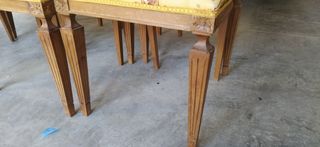 6 sillas antiguas madera maciza