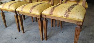 6 sillas antiguas madera maciza