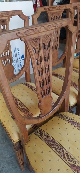 6 sillas antiguas madera maciza