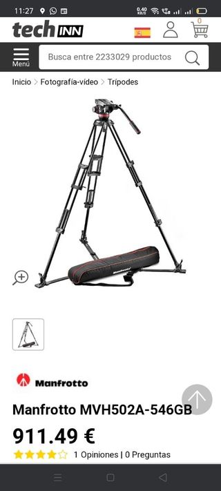 Trípode profesional Manfrotto MVH502A 546GB-1 NEW!