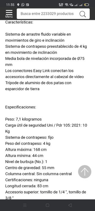 Trípode profesional Manfrotto MVH502A 546GB-1 NEW!