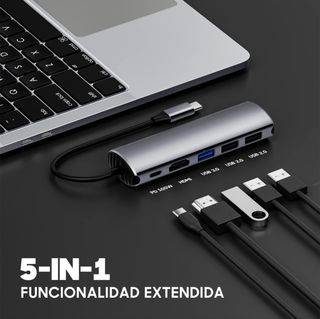 Hub USB tipo C 5 en 1 NUEVO (EOKEX)