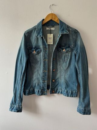 Cazadora azul medio de mango