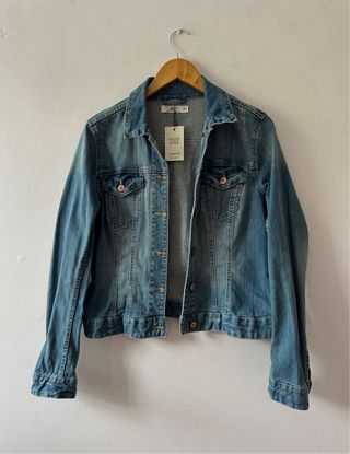 Cazadora azul medio de mango