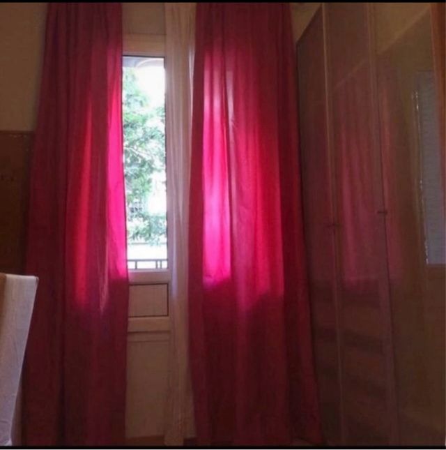 Par de cortinas fucsia