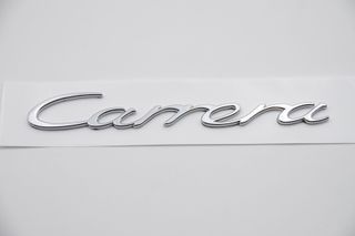 EMBLEMA LETRAS PORSCHE CARRERA ROJAS NEGRAS PLATA