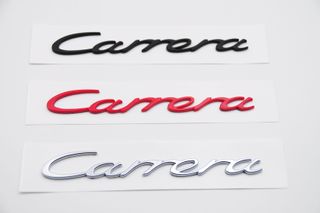 EMBLEMA LETRAS PORSCHE CARRERA ROJAS NEGRAS PLATA