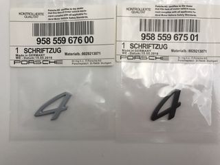 EMBLEMA LETRA 4 PORSCHE NEGRA O PLATA