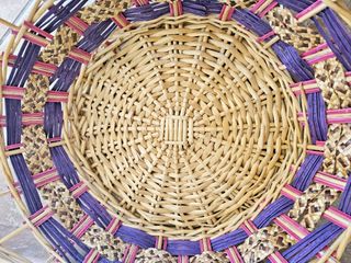 Cesta mimbre y cuerda