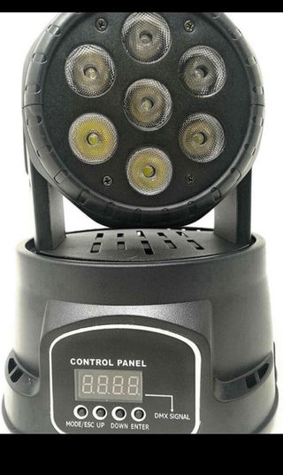PROIETTORE LED RGB TESTA MOBILE ROTANTE EFFETTI DI