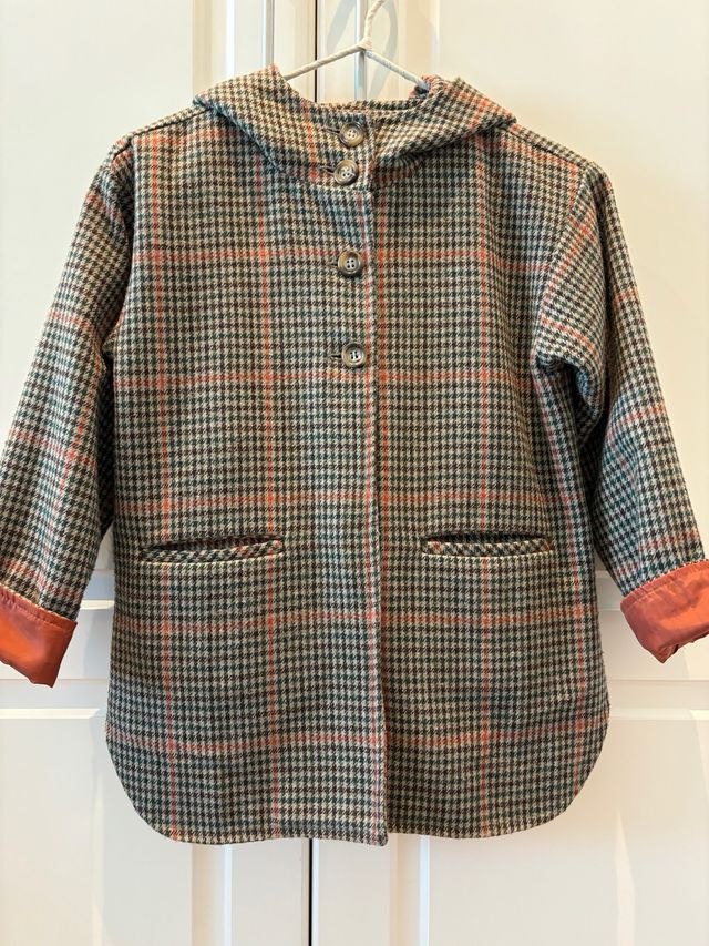 Chaquetón cuadros capucha Mia y Lia T.8