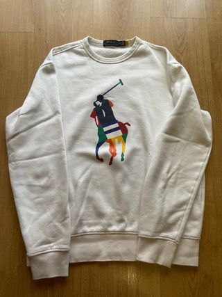 SUDADERA POLO RALPH LAUREN BLANCA CON LOGO