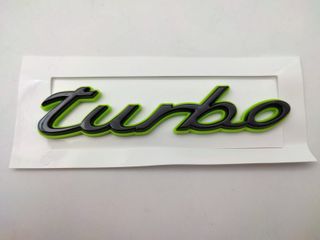 LETRAS PORSCHE TURBO E-HYBRID PLATA NEGRO ROJO