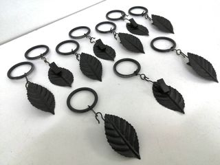 10 Anillas + ganchos hojas clip para cortinas