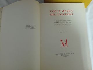 Costumbres del universo Tomos I y II