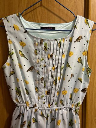 Vestido azul pájaros