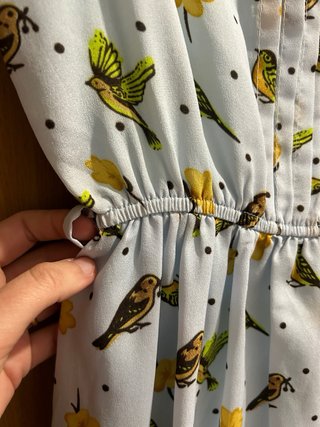 Vestido azul pájaros