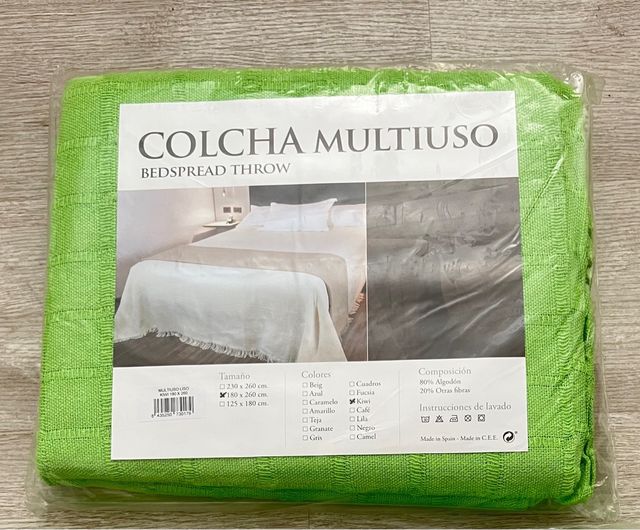 Liquidación Colcha plaid multiusos 180x260cm verde