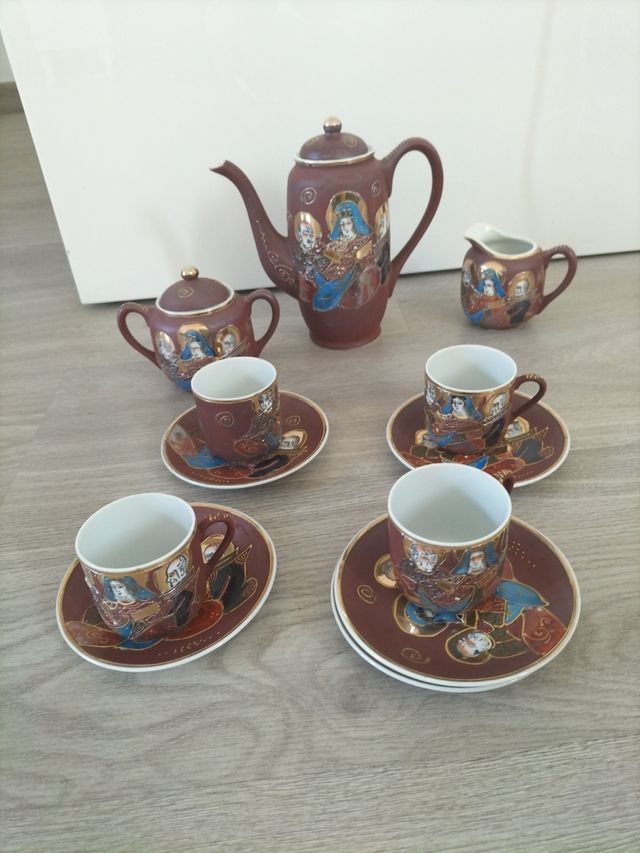 Juego porcelana japonesa dioses antigua