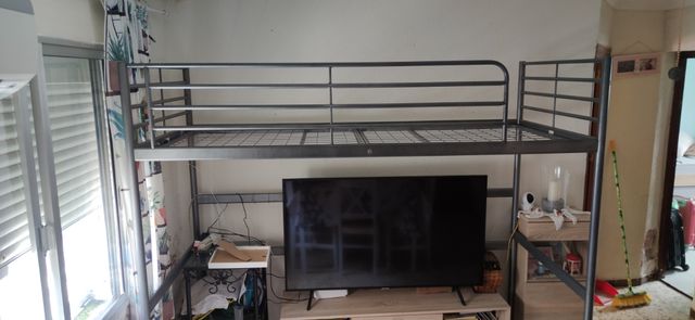 Estructura cama alta, gris
