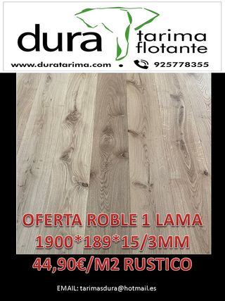 Tarima roble espiga o punta hungria con barniz