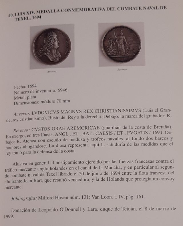 CATÁLOGO DE MEDALLAS HISTÓRICAS MUSEO NAVAL MADRID
