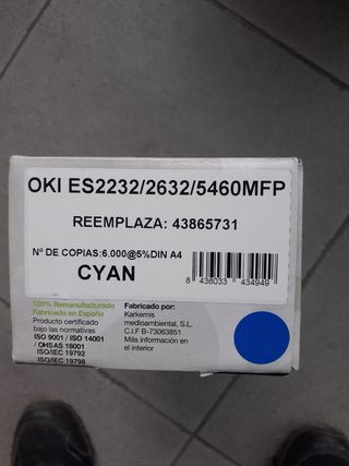 Toner para oki es 2232 cian