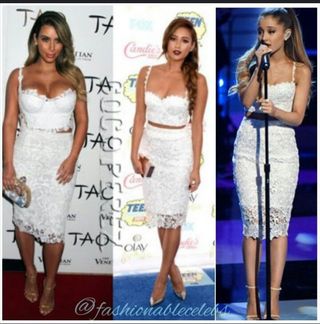 Conjunto dos piezas encaje blanco