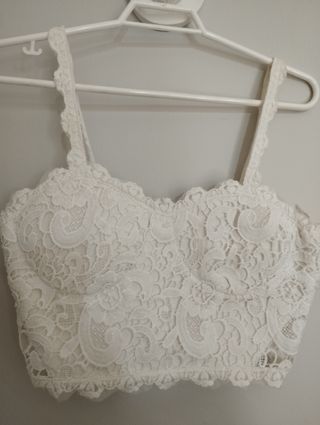 Conjunto dos piezas encaje blanco