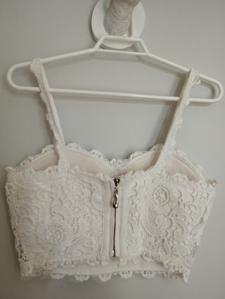 Conjunto dos piezas encaje blanco