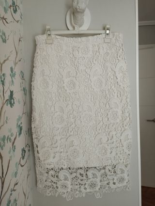 Conjunto dos piezas encaje blanco