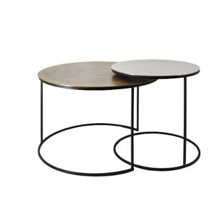 Mesa Auxiliar metal Antique Set 2- Moycor