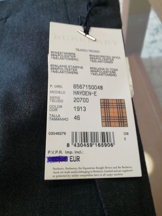 PANTALÓN BURBERRY HOMBRE 