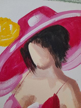 Nuovo Quadro su Tela di donna con cappello