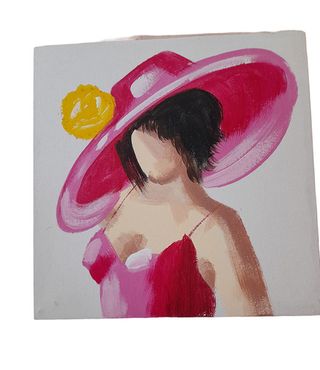 Nuovo Quadro su Tela di donna con cappello