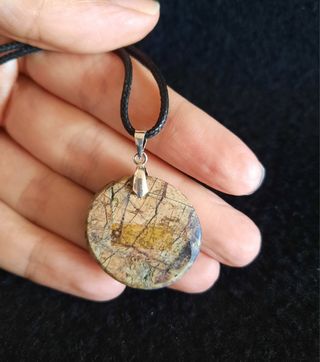 Colgante de Jaspe Paisaje y Plata de Ley