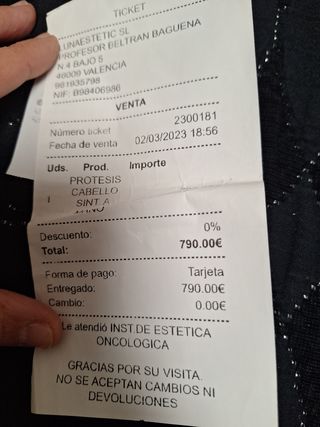 Peluca Oncologica pelo natural,costo 740e 