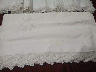 JUEGO DE SÁBANA BORDADA PUNTILLA TEJIDA
