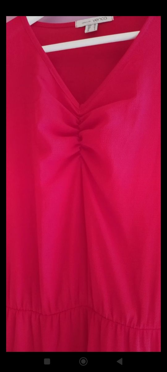 Vestido rojo largo volantes venca 36 .15 euros