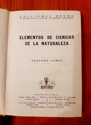 Libro antiguo ciencias de la naturaleza
