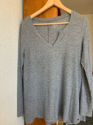 Sueter gris manga larga