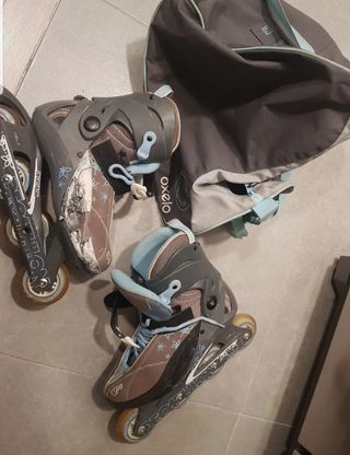 Patines Oxelo azul y gris talla 38