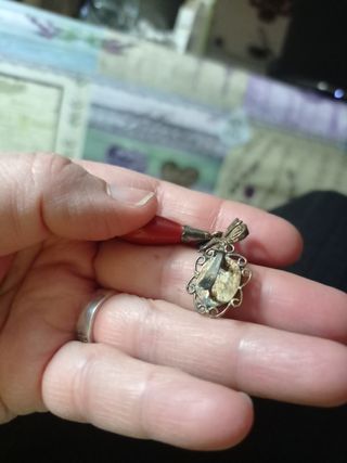 Pendientes antiguos plata de ley coral