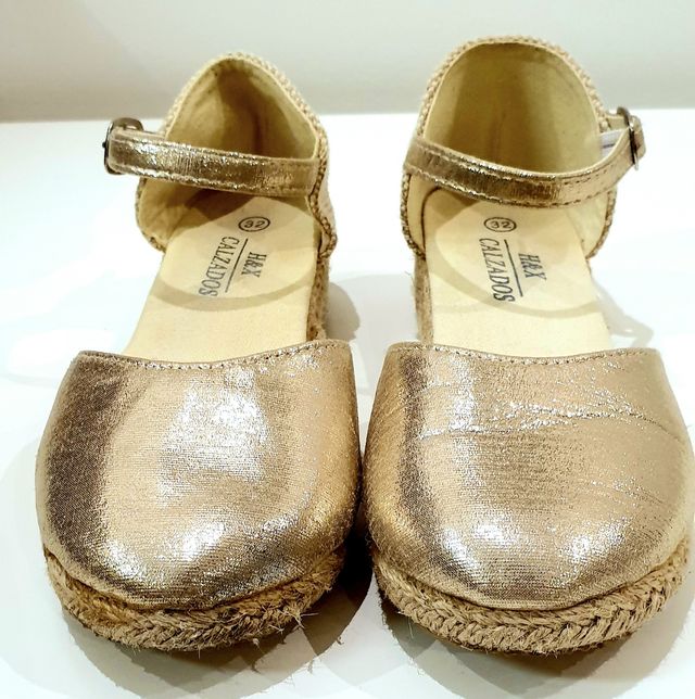 ALPARGATA ESPARTO DORADAS NIÑA