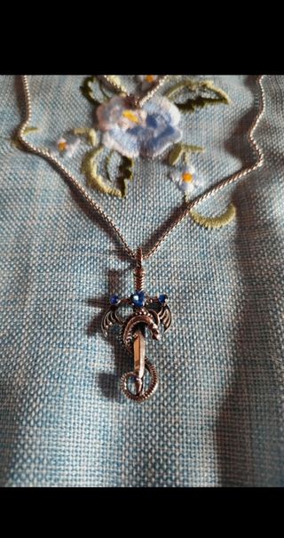 Collana Drago acciaio spada Dorata o argentata