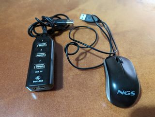 Pack ratón y concentrador usb hub