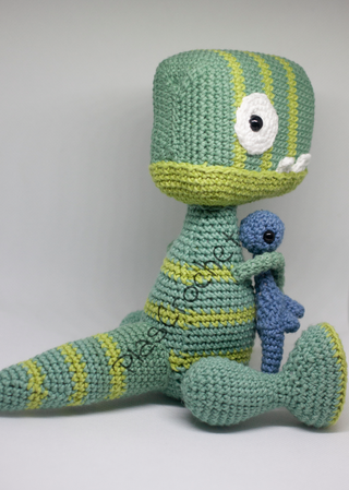 Dinosaurio tyrannosaurus rex amigurumi