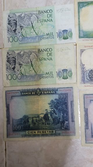 LOTE DE NUEVE BILLETES ESPAÑOLES