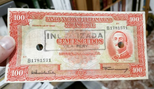 Billete 100 Cien Escudos 1958 Mozambique Portugal